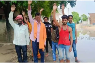 Sonbhadra villagers protested against poor road construction