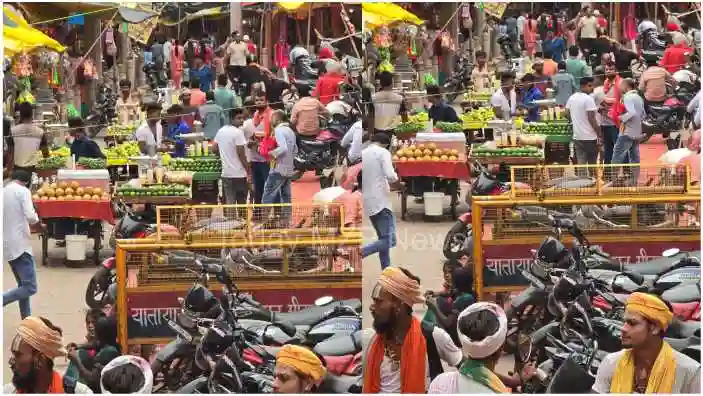 Visitors are facing problems due to the cart and stall owners on the way to Maa Vindhyavasini Temple