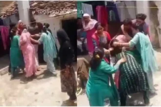 A video of a fight between two parties in Jhansi surfaced