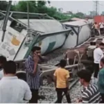 Goods train overturned in Amroha 10 coaches derailed