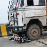 Lalganj Bike rider died after being crushed by an uncontrolled truck