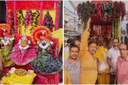 Lord Jagannath along with his sister Subhadra and brother Balram left the Mirzapur temple on a chariot