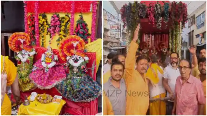 Lord Jagannath along with his sister Subhadra and brother Balram left the Mirzapur temple on a chariot