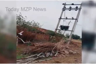 Mirzapur Electric wires hanging from poles erected against the norms are inviting accidents