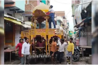 Mirzapur Kachhwa The chariot is being cleaned for the Rath Yatra festival