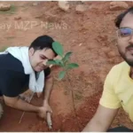 Mirzapur NEWS Vikas Mishra a member of Shri Sai Parivar Seva Organisation, planted a tree on his birthday