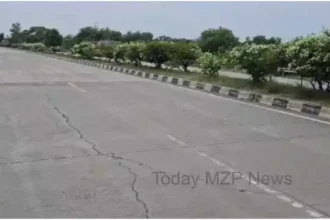 Mirzapur News Cracks appear at many places on the national highway