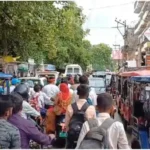 Mirzapur city traffic system is in shambles there is always a jam on Hospital Road