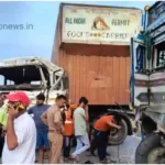 Rohania Truck and trailer collide on Birbhanpur Highway driver and cleaner injured