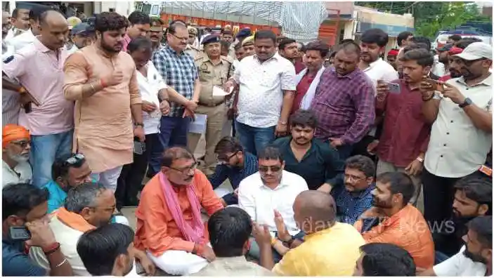 Sonbhadra BJP MLA sat on a dharna against his own government to get justice for a Brahmin victim family