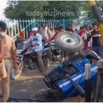 Tractor and train collided at Bhadohi railway crossing driver cut into pieces