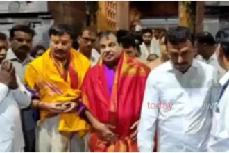 Union Minister Nitin Gadkari reached Tirumala did darshan and puja of Lord Venkateswara