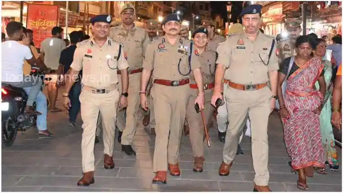 Varanasi Police Commissioner Mohit Aggarwal inspected