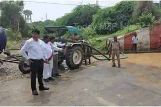 Vindhyachal Jharkhand CM arrival is just a short time away and the administration is troubled as the road is flooded