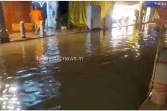 Vindhyachal Waterlogging on roads in Vindhyachal after rain