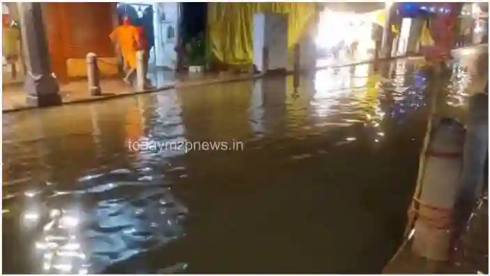 Vindhyachal Waterlogging on roads in Vindhyachal after rain