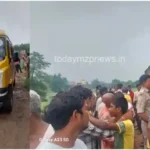 Chandauli News Uncontrolled school bus crushes old woman