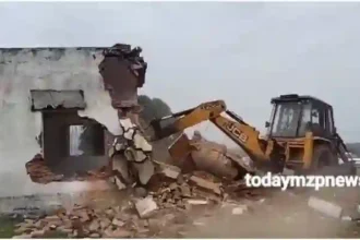 Chunar Forest Department Illegal church is being demolished