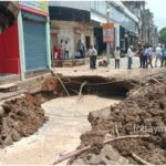 Danger looms over houses built on the banks of the river due to collapsed sewer in Mirzapur