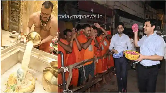 Devotees were welcomed by showering flowers in Kashi