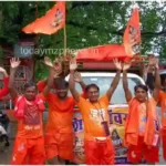 Kachhwa A group of Kanwarias left for Shivdwar to perform Jalabhishek