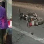 Mirzapur Gaipura Bike rider injured after being hit by an unknown vehicle