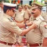 Mirzapur Lalganj police station in-charge Sanjay Kumar Singh received a silver medal