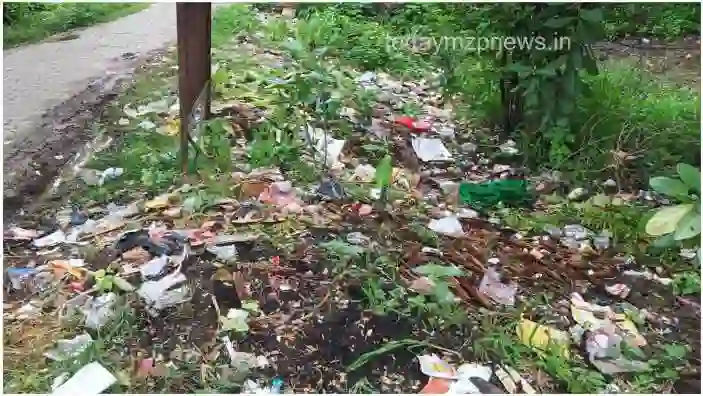 Mirzapur Pile of garbage near Tilthi Government Junior High School