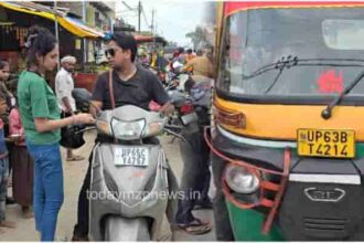 Scooty rider injured after being hit by Vindhyachal auto driver