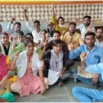 Sonbhadra Covid employees staged a sit-in protest at the CMO office