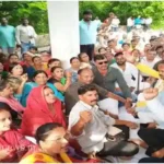 Sonbhadra Teachers and education friend organizations staged a sit-in protest