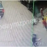 Attempt to snatch money from a woman riding a scooty in Mirzapur, incident captured on CCTV