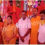 Chhanve MLA Rinky Kol attended the Ganesh immersion ceremony in Bihasra market