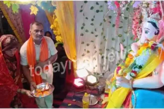 Ganesh Utsav Idol of Lord Ganesha installed in Gosain Tola of Mirzapur