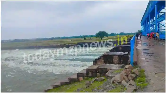 Halia Water is being released into the river from the Adwa Dam through four gates