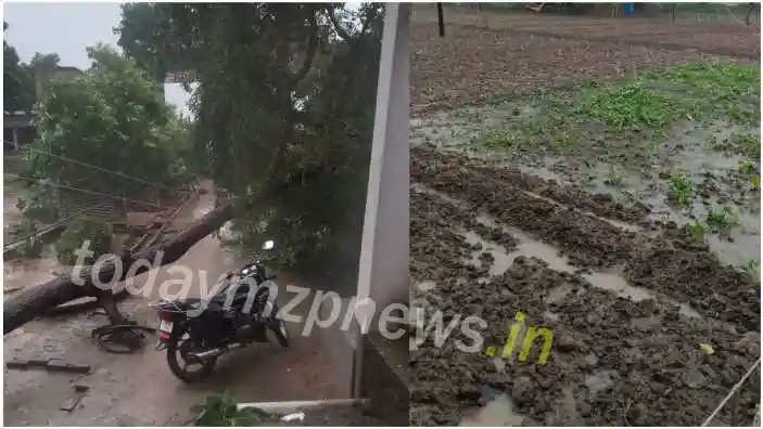 Heavy rain in Chilh Mirzapur has disrupted life, farmers crops have been destroyed