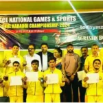 Kabaddi players of St Mary School Mirzapur got the UP team second place in the national competition