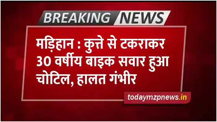 Madihaan Bike rider injured after colliding with a dog condition critical