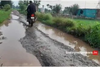 Marihan News The movement of pedestrians is obstructed due to potholes on the road