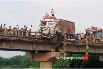 Mirzapur High speed truck hits tractor generator standing on the bridge