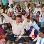 Sonbhadra The protest by the oppressed continued for the fourth day as well