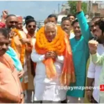 Sonbhadra Transport Minister Dayashankar Singh was warmly welcomed by BJP workers