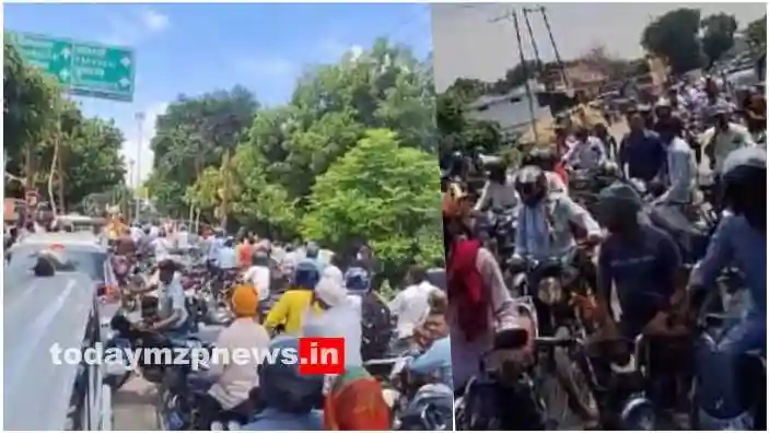 The arrival of Keshav Prasad Maurya caused a traffic jam in Mirzapur