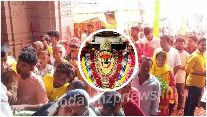 A huge crowd of devotees gathered at the Sharadiya Navratri fair in Vindhyachal