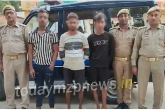 Police arrested three accused in the robbery case in Mirzapur