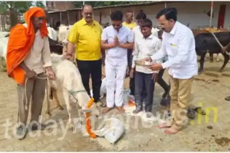 Sonbhadra Navratri festival concluded by organizing a feast in the cowshed