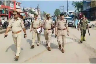 Sonbhadra Police visited in view of the festival and law and order