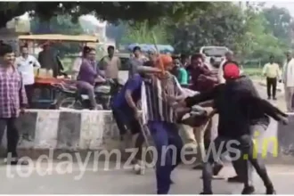 Sticks and slaps were used in Vindhyachal police reached the spot