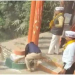 Cleanliness drive around Gandhiji's statue at Gandhi Ghat