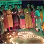 Sonbhadra Ram Sarovar pond lit up with thousands of lamps